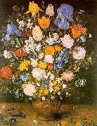Jan Brueghel, Bouquet of Flowers in a Clay Vase
